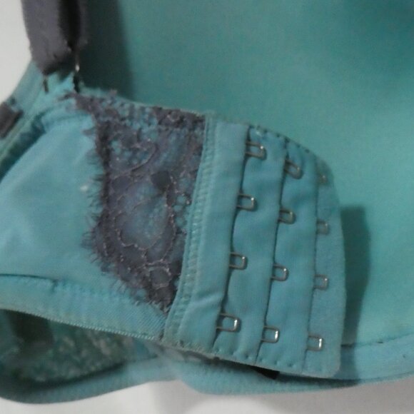 AG - ASHLEY GRAHAM | 40 DDD | Elegant Grey and Turquoise Lace Patterned Bra - Picture 15 of 16